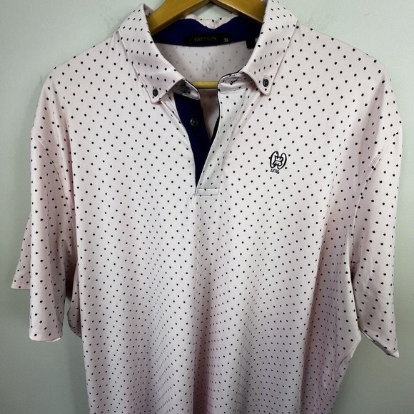 Greyson Golf Men's Icon Wolf Pink Short Sleeve Polo Shirt Size XL Mauve Mist - Picture 2 of 12